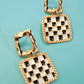 Black & Gold Checker Earring Collection - Variety