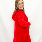 Red Velour Cardigan Jacket
