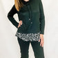 Multiples Black & White Cowl Neck with Layer