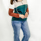 Forest Green Color Block Quarter Zip Hoodie