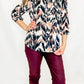 Multiples Eggplant 3/4 Sleeve Peasant Top