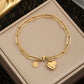 18K Stainless Steel Heart Charm Bracelet