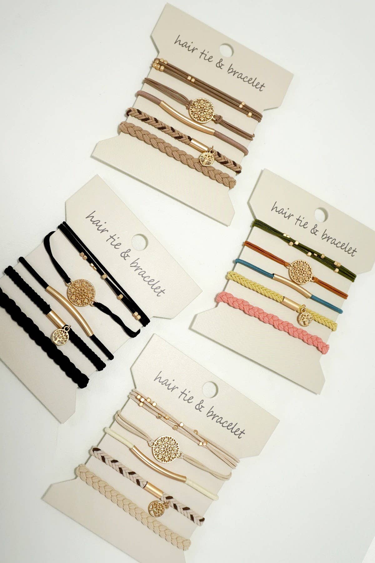 Boho Dual Function Knot Bracelet Hair Tie Sets