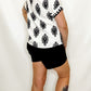 Cream & Black Geometric Print Blouse