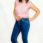Charlie B Pink & Blue Waves Sleeveless Tank