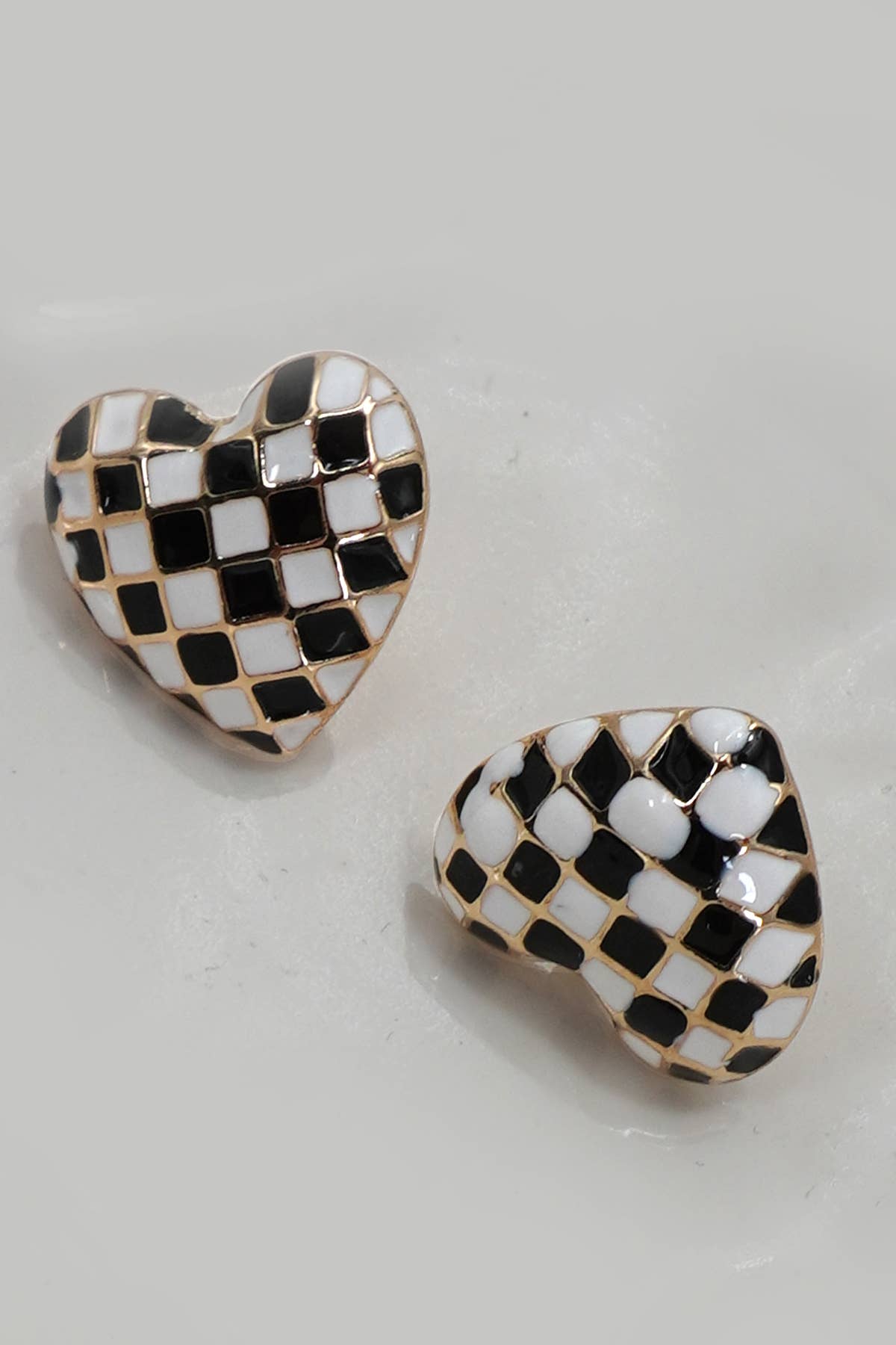 Black & Gold Checker Earring Collection - Variety