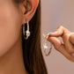 Solitaire Square Crystal Gold Hoop Earrings