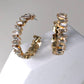 Baguette Rhinestone Hoop Earrings
