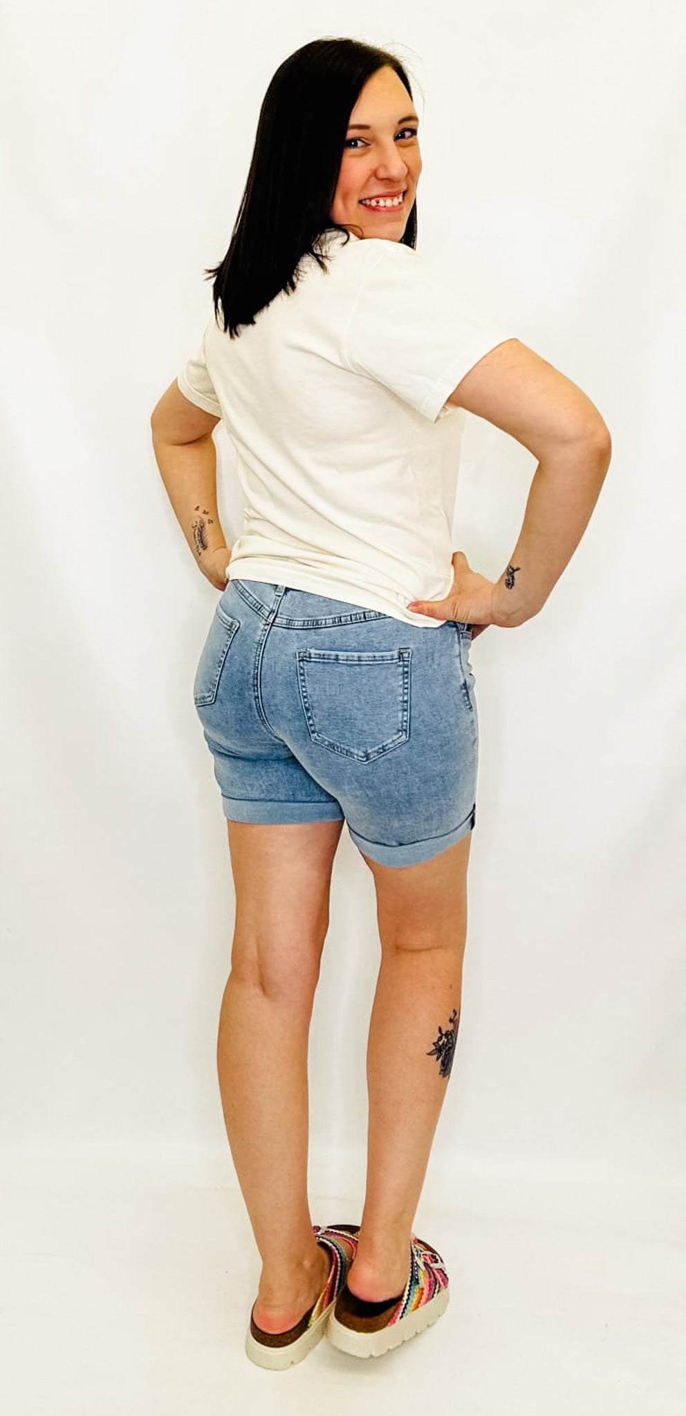 Charlie B Rolled Up Cuff Shorts - Variety