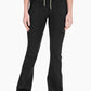 Black, Drawstring Waist, Flared Hiking Pants