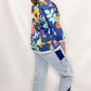 True Luxe Notched Neck Floral Print Top