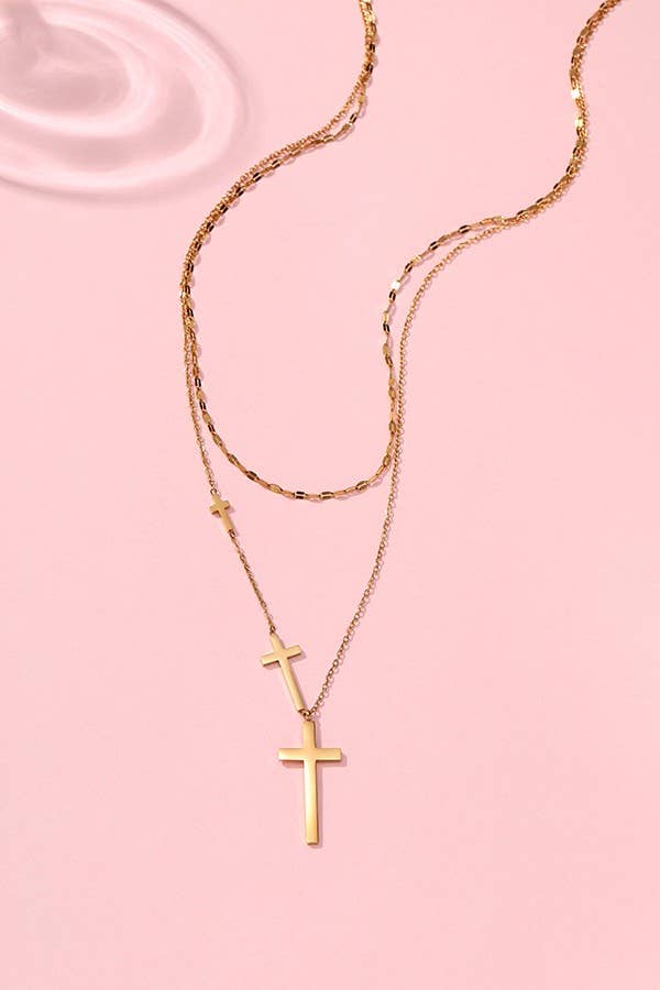 Layered Cross Necklaces - Variety