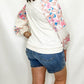 Cream & Floral Colorblock Long Sleeve