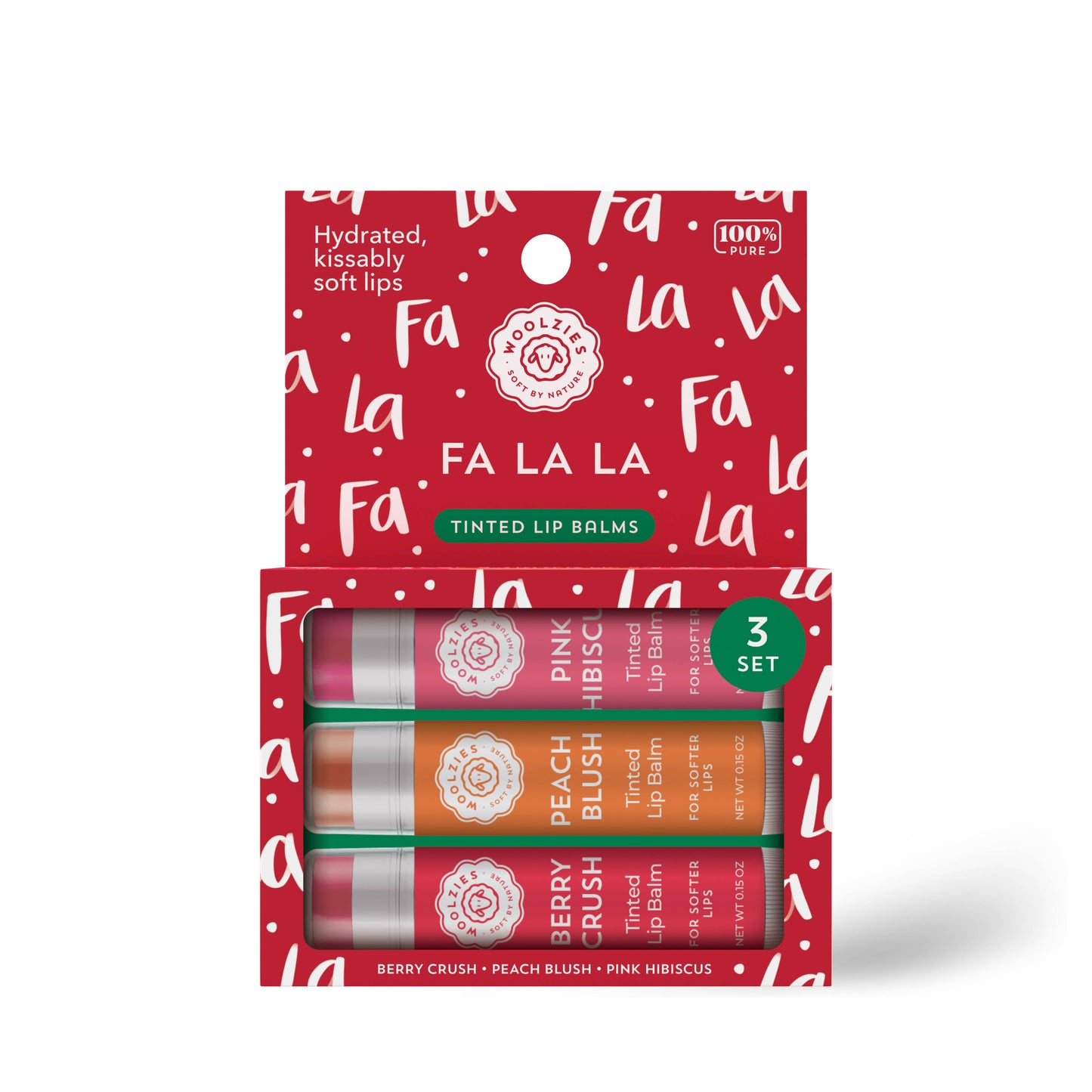 Woolzies - Fa La La Tinted Lip Balm Set Of 3