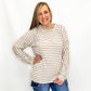Mocha & Cream Striped Long Sleeve Top
