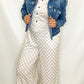 Tan & White Checkered Jumpsuit
