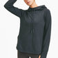 Black Active Hoodie Top with Thumbholes