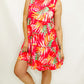 Hot Pink Tropical Knee-Length Dress