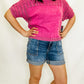 Tribal Passion Fruit Distressed Stitched Sweater