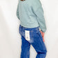 Cable Contrast Detail Knit Crop Sweatshirt