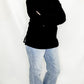Black Knit Hooded Long Sleeve Top from Heimish