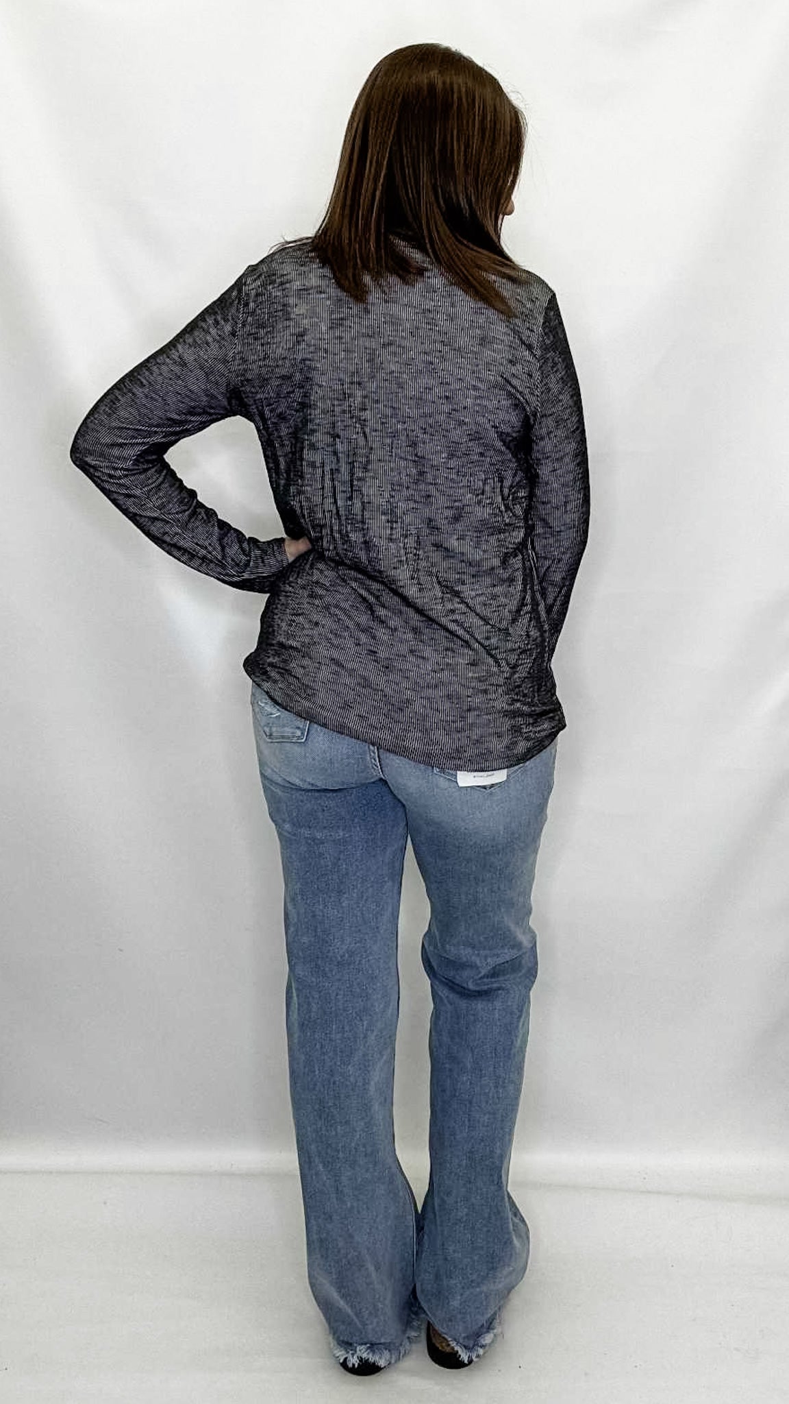 Black & White Henley Top from Heimish in Plus size only