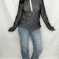 Black & White Henley Top from Heimish in Plus size only