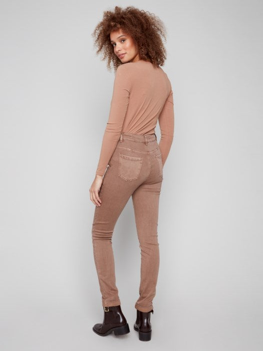 Charlie B Truffle Twill Jeans with Hem Cuff