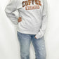 Coffee Weather Heather Gray Graphic Sweatshirt, Unisex, Sizes S-2x