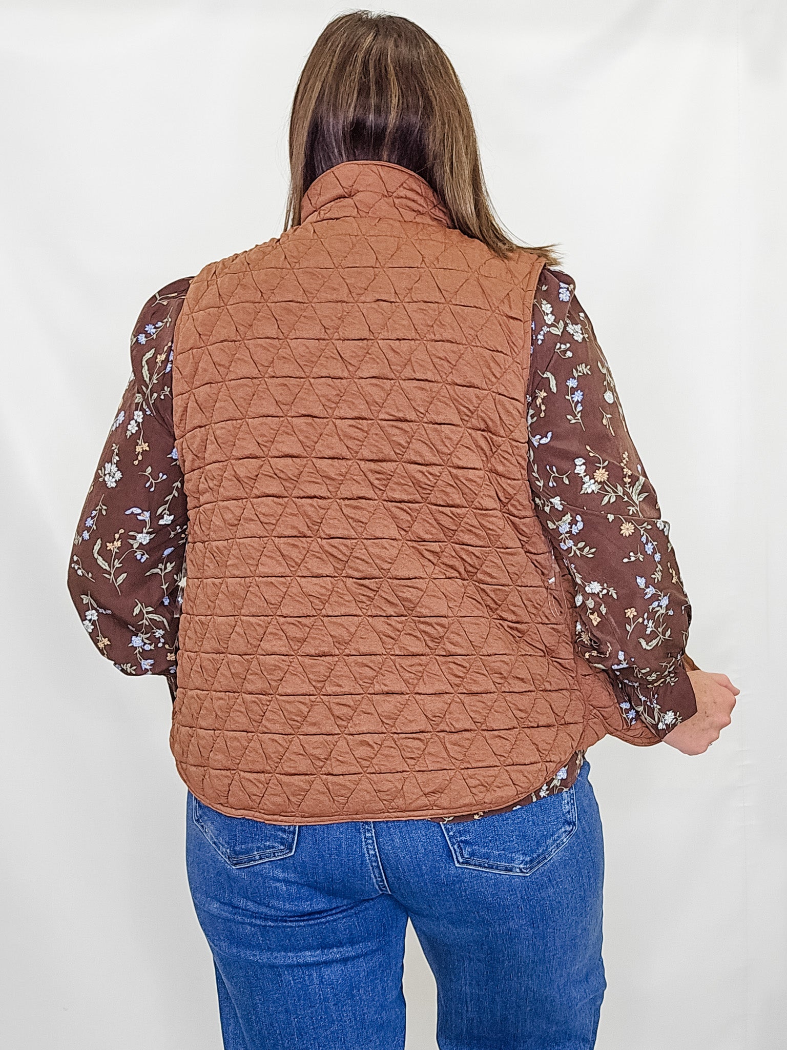 Copper Quilted Knit Padded Vest
