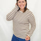 Copper & Taupe Stripe Super Soft Sweater