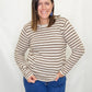 Copper & Taupe Stripe Super Soft Sweater