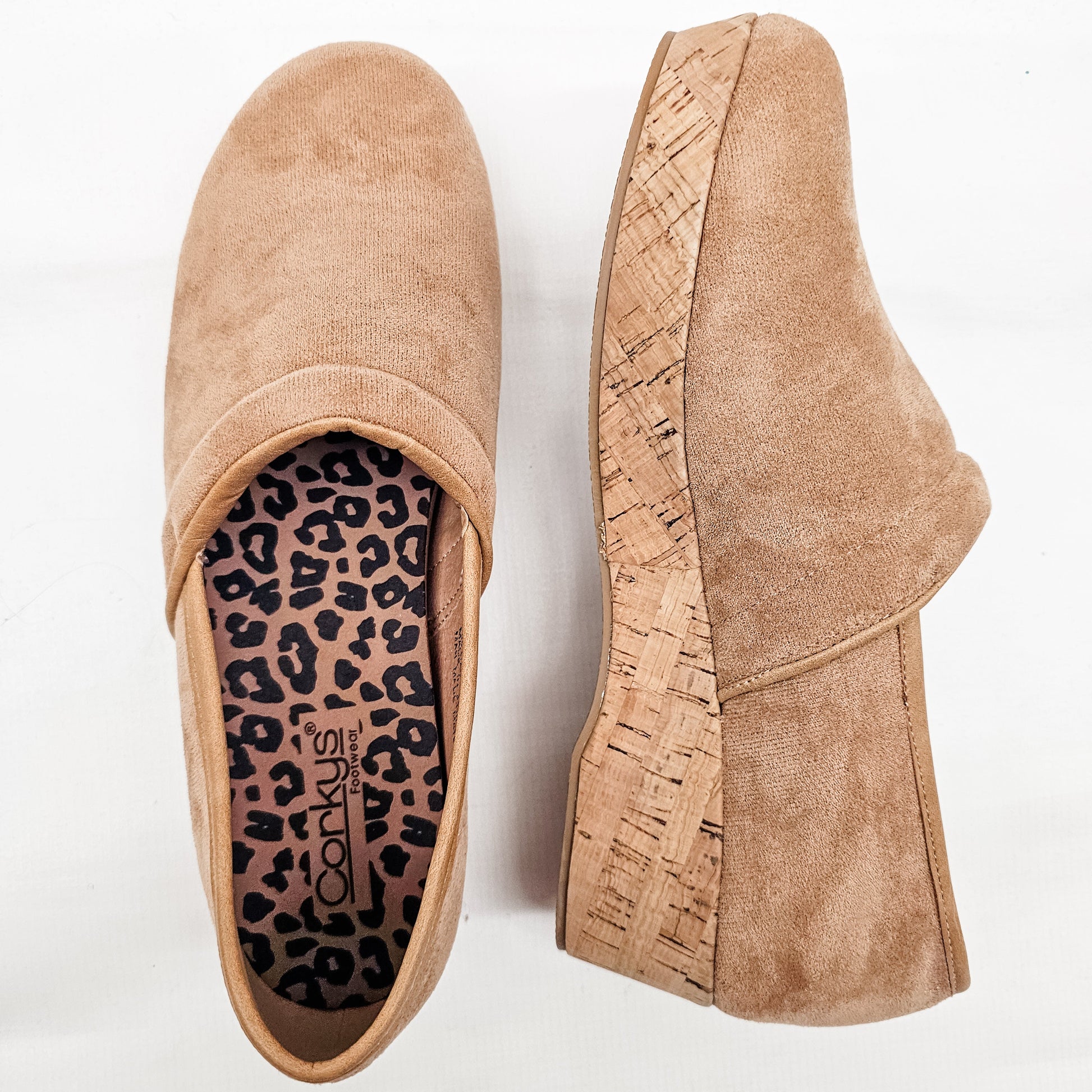 Corkys Camel Faux Suede Clog