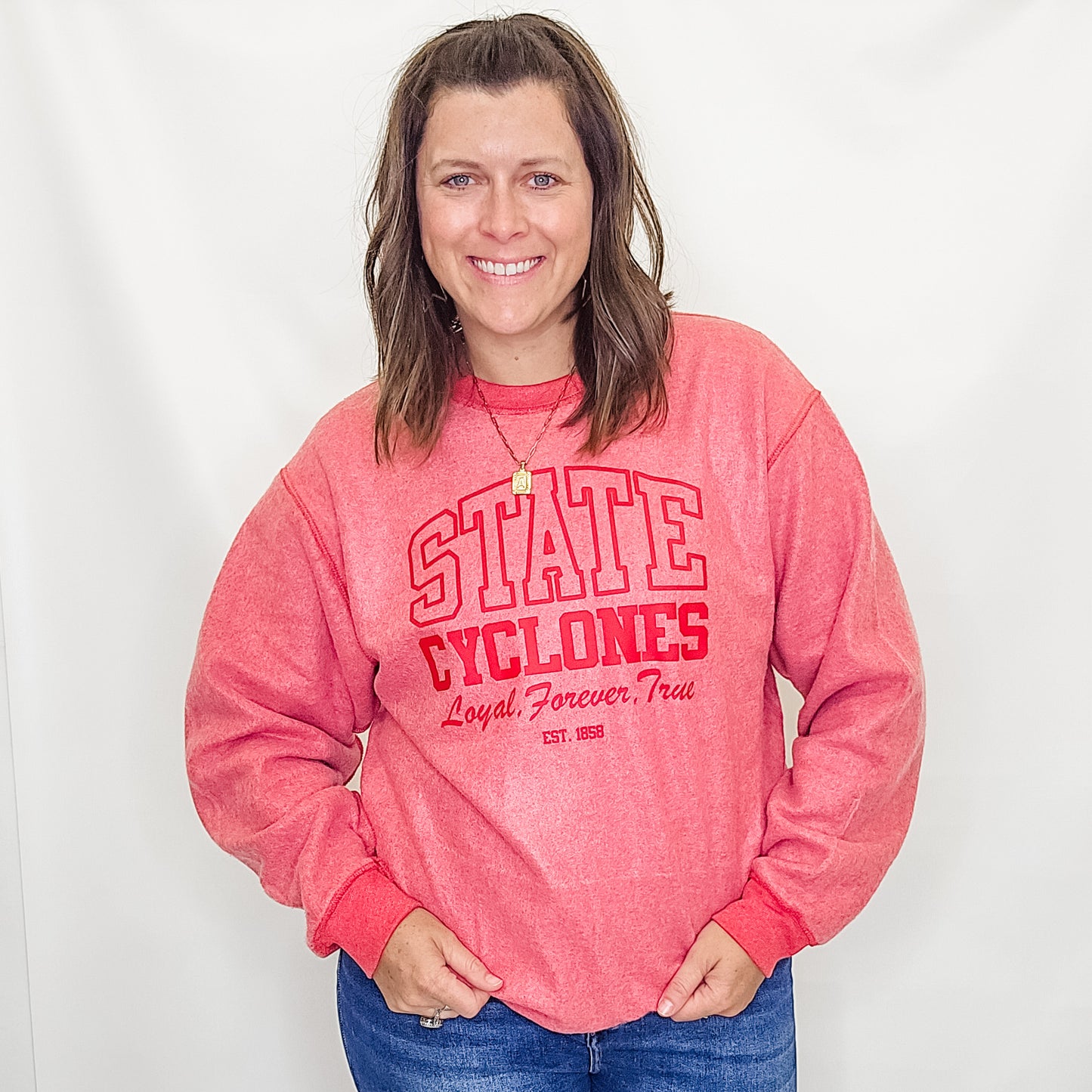 Cyclones or Hawkeyes Inside Out Sweatshirts. Red