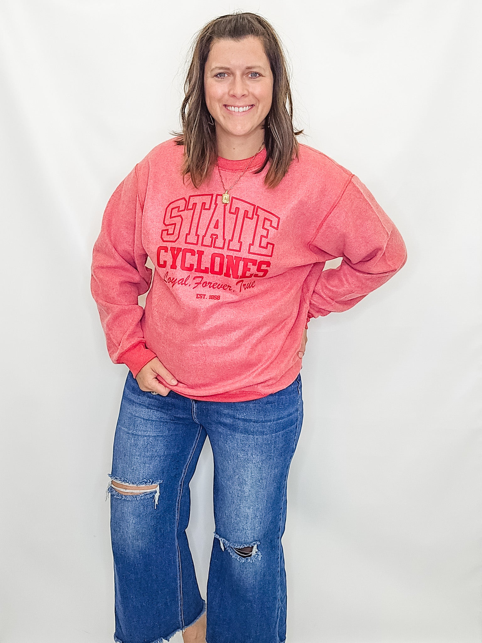 Cyclones or Hawkeyes Inside Out Sweatshirts. Red