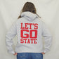 Cyclones or Hawkeyes Let's Go Hoodies. State. Hood. Heather gray.
