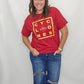 Cyclones or Hawkeyes Mascot Square Graphic Tee. ISU. Iowa State.