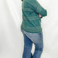 Dark Jade Stritch Striped Sweater. Staccato