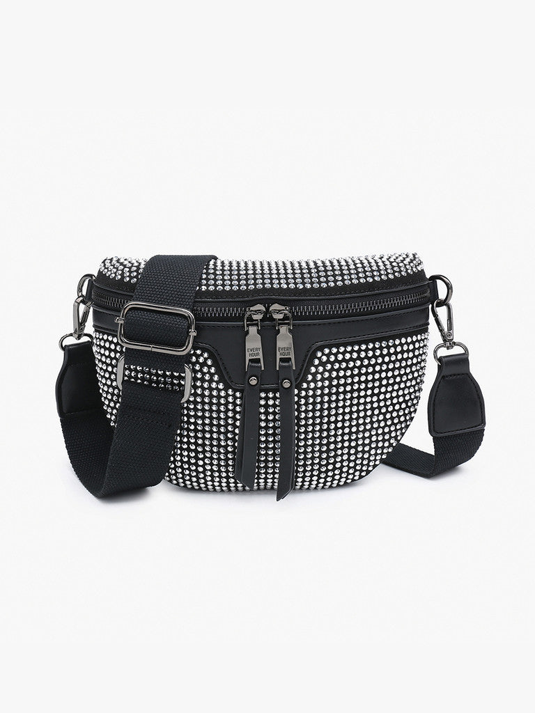 Jen & Co Kai Rhinestone Belt Bag w/Long Strap - Variety