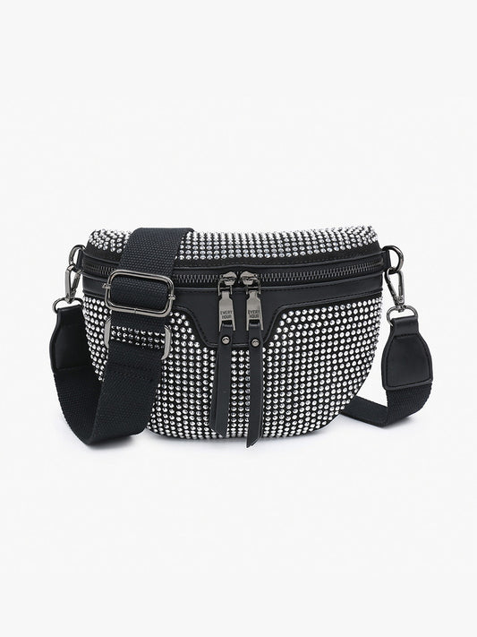 Jen & Co Kai Rhinestone Belt Bag w/Long Strap - Variety