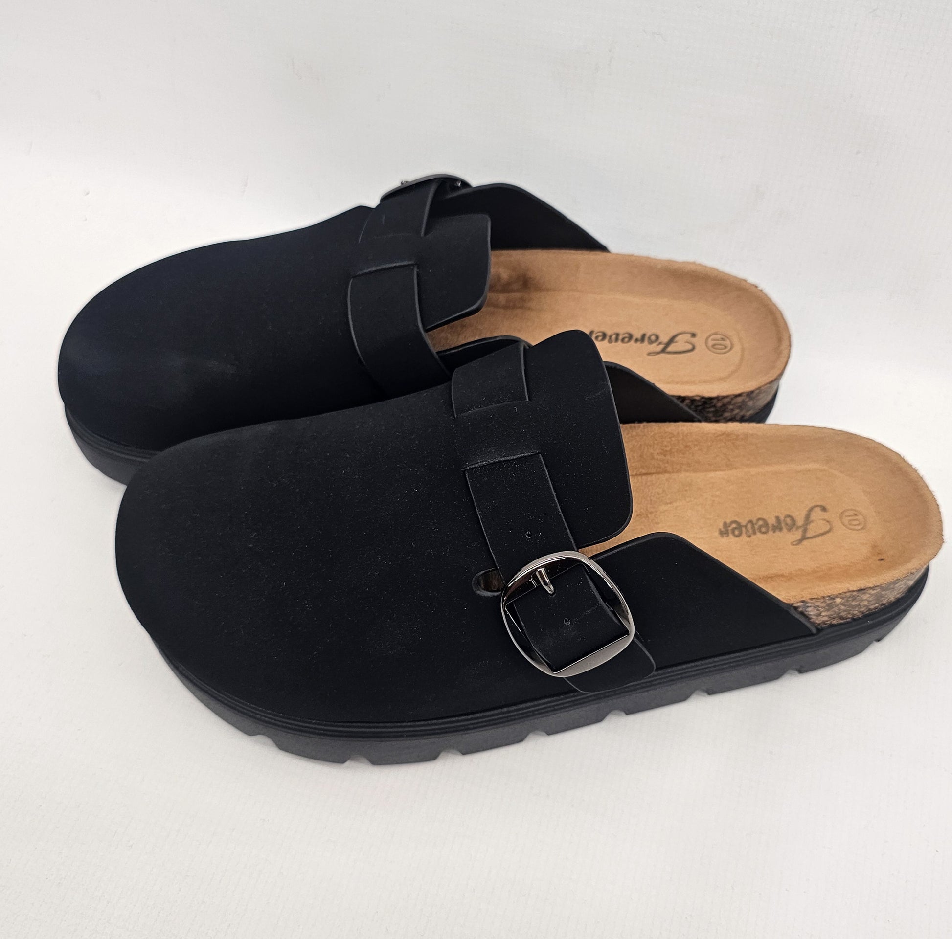 Forever Chunky Lug Sole Closed Toe Black Clog. Birkenstocks alternative. 