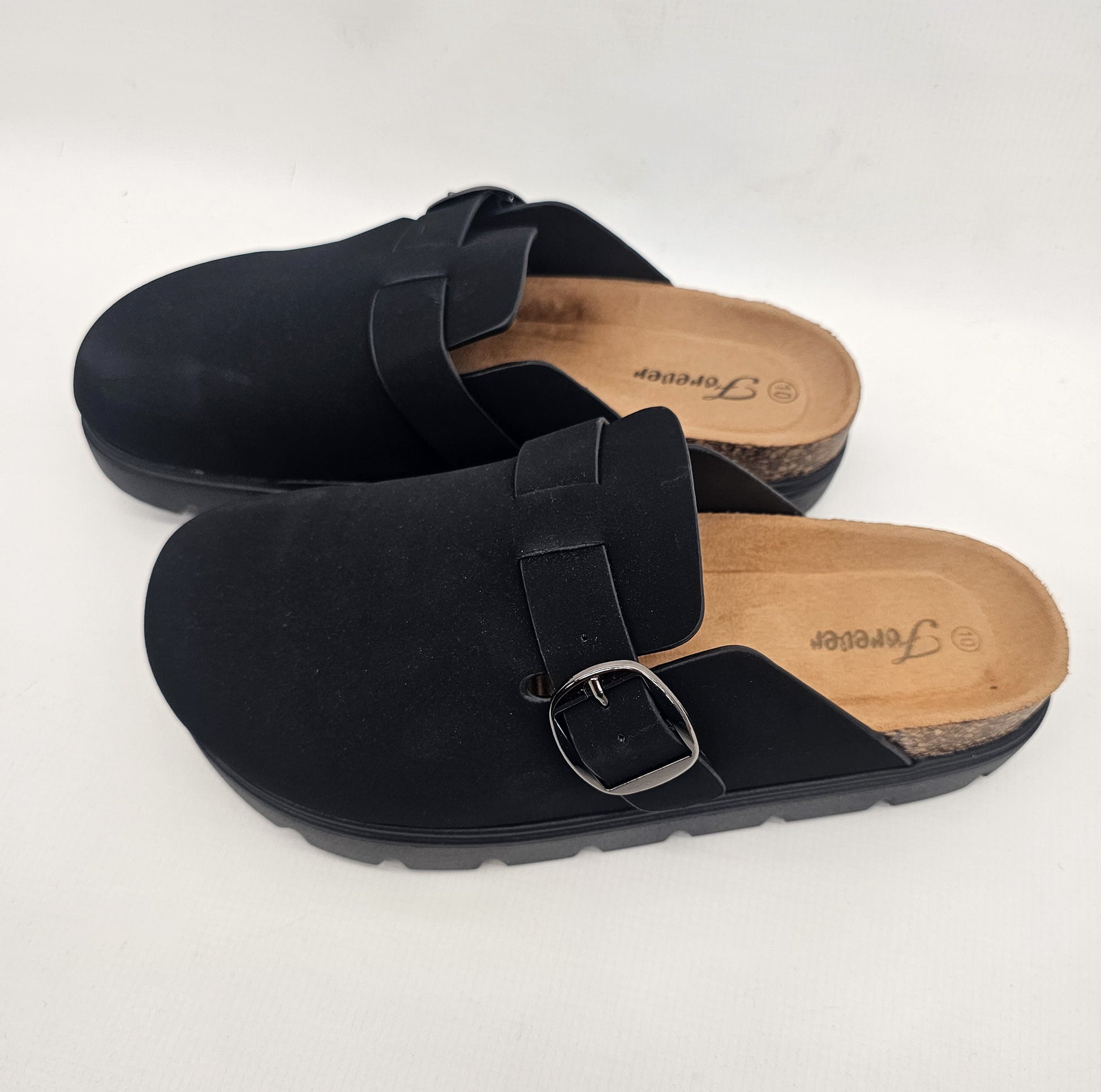 Forever Chunky Lug Sole Closed Toe Black Clog. Birkenstocks alternative. 
