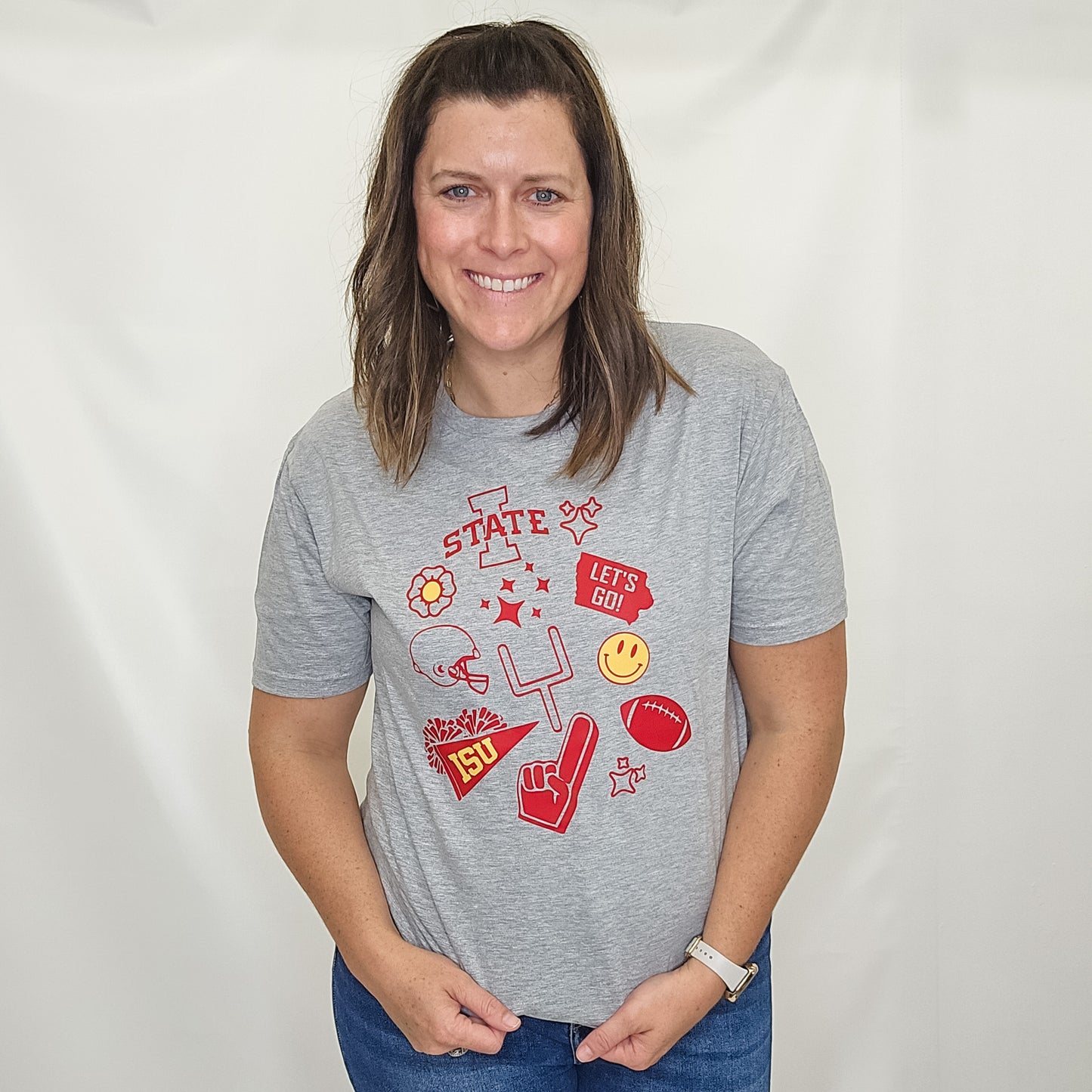Iowa or ISU Gray Spirit Symbols Tee. Iowa State. ISU. Cyclones.
