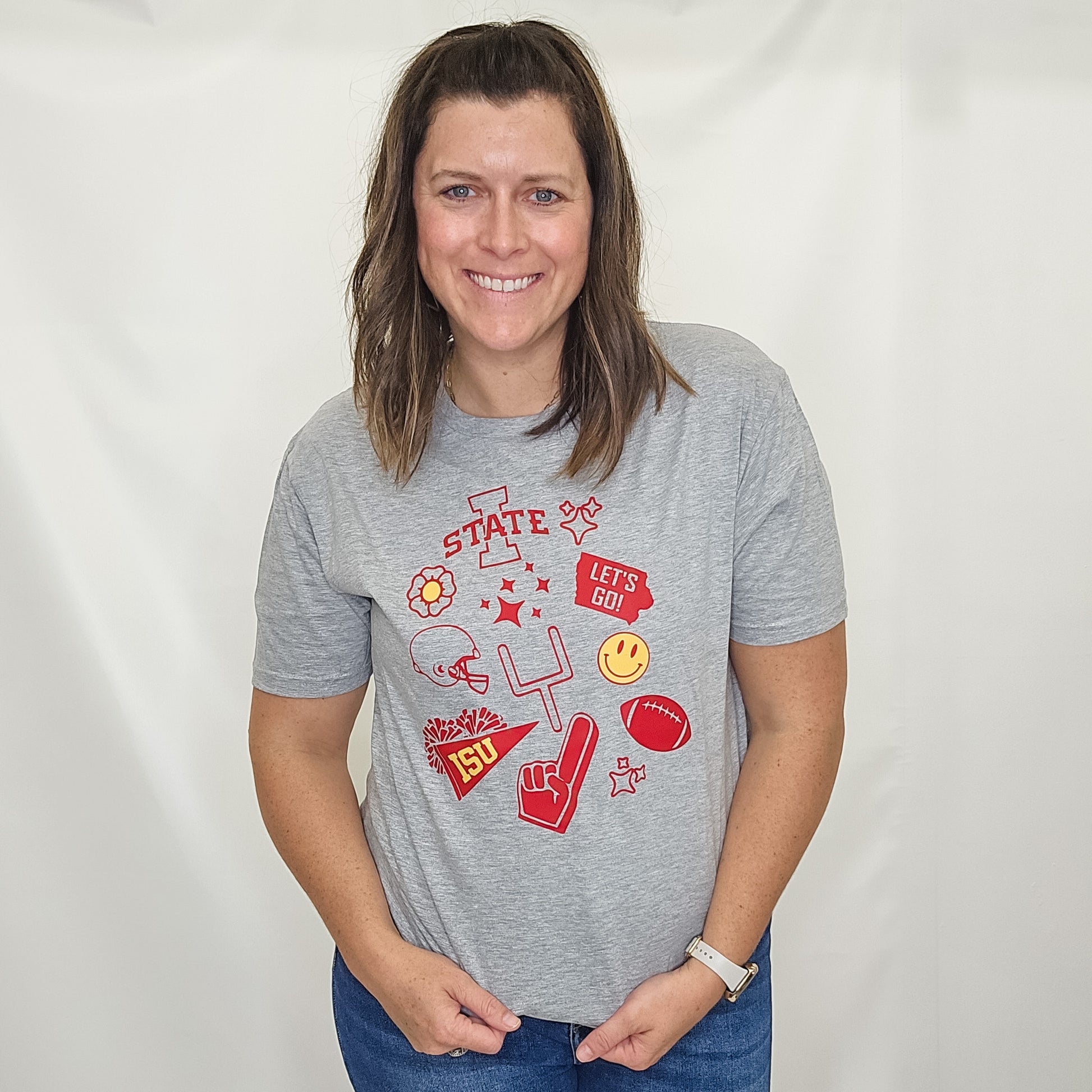 Iowa or ISU Gray Spirit Symbols Tee. Iowa State. ISU. Cyclones.