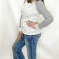 Ivory & Green Striped Long Sleeve Top