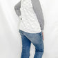 Ivory & Green Striped Long Sleeve Top