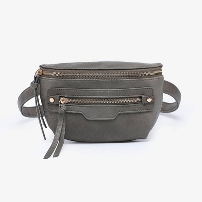 Jen & Co. Astrid Distressed Sling Bag - M2741. Charcoal.