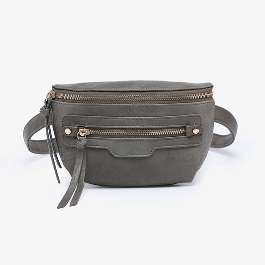 Jen & Co. Astrid Distressed Sling Bag - M2741. Charcoal.