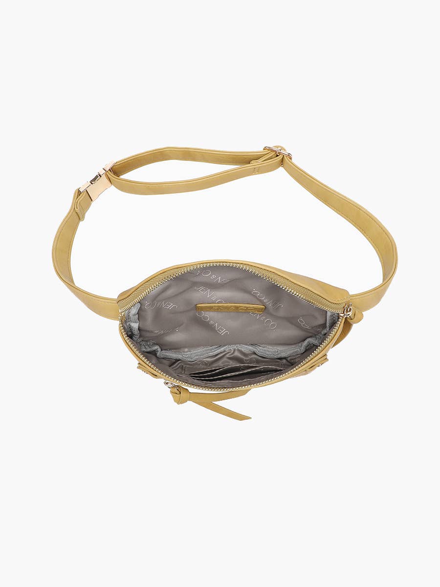 Jen & Co. Astrid Distressed Sling Bag - M2741. Inside view of style.
