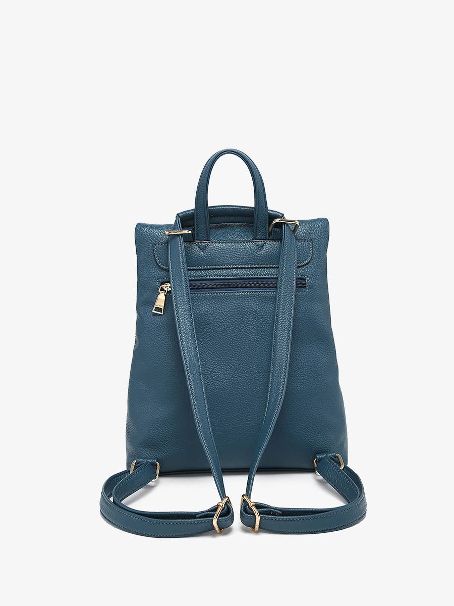 Jen & Co Everlee Convertible Backpack - BP2748. Prussian Blue. Back view.